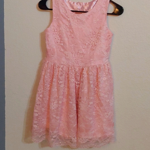 Children's Place girl's dress, size 12, pink, lace